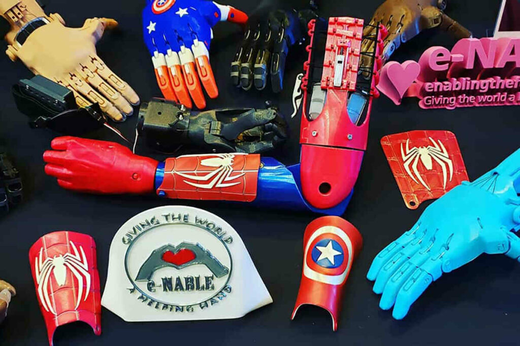 Different 3d printed prosthetics from the e-nable network photo credit e-nable
