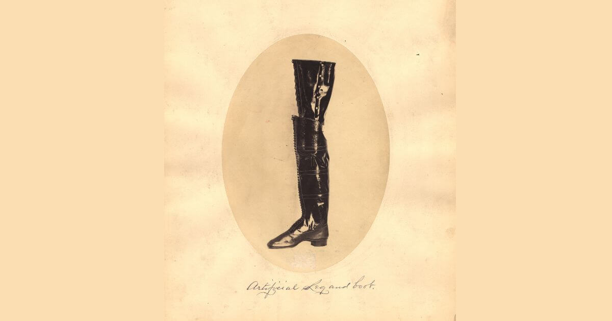 A prosthetic leg from the American Civil War era