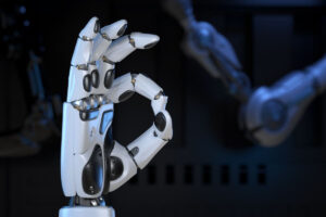 Robotic hand showing ok sign