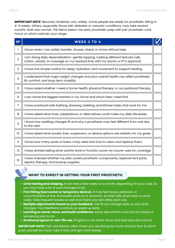 Preview of the New Amputee Checklist — page 3
