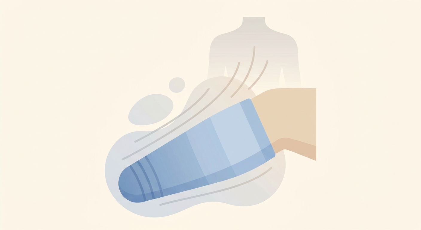 Diagram of graduated compression on a below-knee residual limb pushing fluid up toward the body