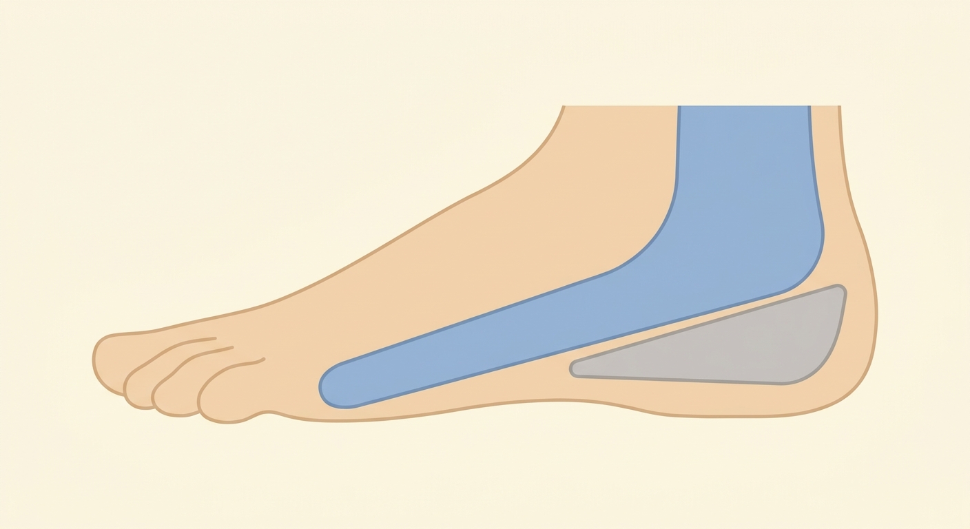Cutaway of a SACH prosthetic foot showing the rigid inner keel and soft wedge cushion heel
